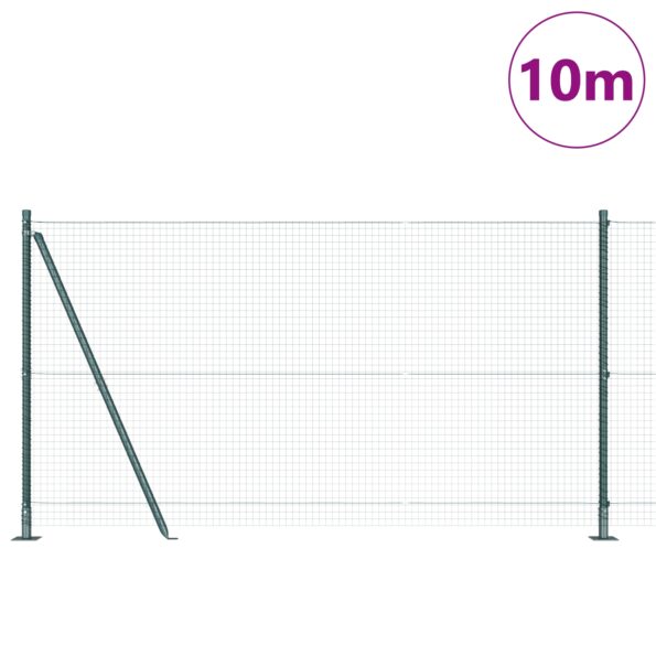 3352407_3.jpg vidaXL Zelená zváraná drôtená ohrada so 7 stĺpikmi a ložiskami 1.2x10 m – Obrázok 3