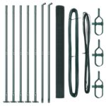 vidaXL Zelený zváraný drôtový plot s 7 prírubovými stĺpmi 1,4x10 m z ocele – Obrázok 2