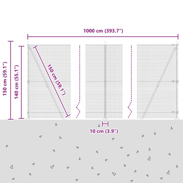 3352410_13.jpg vidaXL Zváraná drôtová sieť s 7 príchytkami Zelená 1.4x10 m Oceľ – Obrázok 13