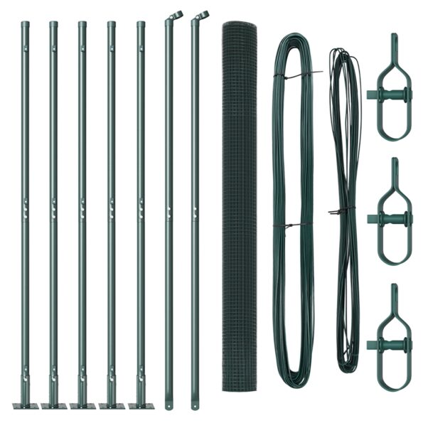 3352410_2.jpg vidaXL Zváraná drôtová sieť s 7 príchytkami Zelená 1.4x10 m Oceľ – Obrázok 2