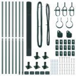 vidaXL Zváraná drôtová sieť s 7 príchytkami Zelená 1.4x10 m Oceľ – Obrázok 4