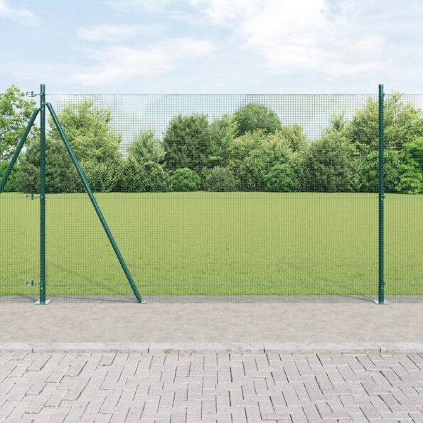3352413_1.jpg vidaXL Zvárané drôtené oplotenie so 7 základovými stĺpmi Zelené 1.5x10 m Ocel – Obrázok 1