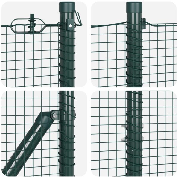 3352413_7.jpg vidaXL Zvárané drôtené oplotenie so 7 základovými stĺpmi Zelené 1.5x10 m Ocel – Obrázok 7