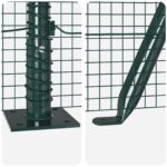 vidaXL Zvárané drôtené oplotenie so 7 základovými stĺpmi Zelené 1.5x10 m Ocel – Obrázok 8
