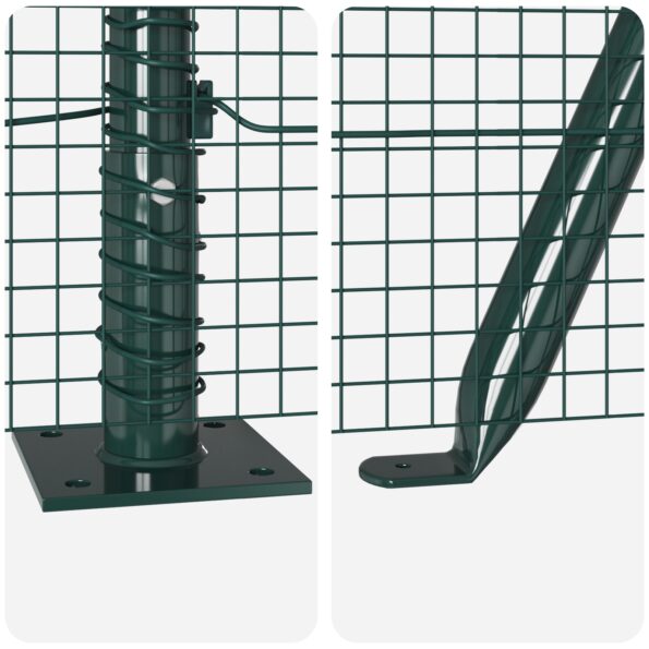3352413_8.jpg vidaXL Zvárané drôtené oplotenie so 7 základovými stĺpmi Zelené 1.5x10 m Ocel – Obrázok 8