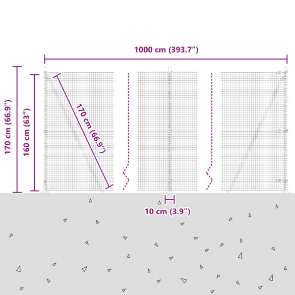 vidaXL Zvárané pletivo so 7 prídavnými stĺpmi Zelené 1.6x10 m Ocelové – Obrázok 13
