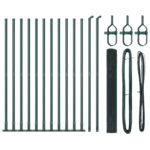 vidaXL Zelená súprava stĺpikov na plot Sada 2 Zelená Kov 25 x 1 m – Obrázok 2