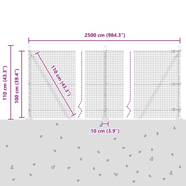 3352438_13.jpg vidaXL Zvárané kovové oplotenie s 13 flanged stĺpmi zelené 1x25 m oceľ – Obrázok 13