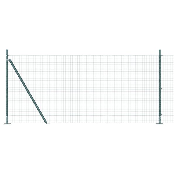 3352438_6.jpg vidaXL Zvárané kovové oplotenie s 13 flanged stĺpmi zelené 1x25 m oceľ – Obrázok 6