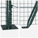 vidaXL Zvárané kovové oplotenie s 13 flanged stĺpmi zelené 1x25 m oceľ – Obrázok 8