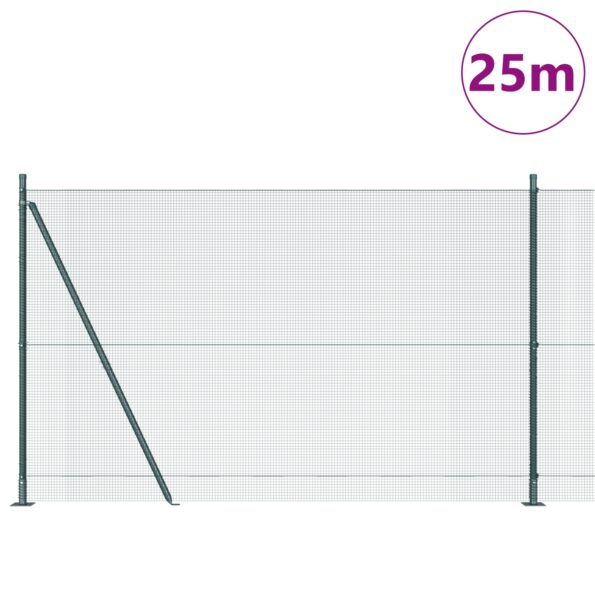 3352443_3.jpg vidaXL zváraný drôtový plot s 13 stožiarmi s okrajom Zelený 1,4x25 m Oceľ – Obrázok 3