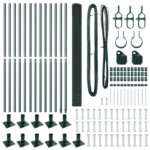 vidaXL Zelený zváraný drôtený plot s 13 stĺpmi s rozšírenou základňou 1.4x25 m z ocele – Obrázok 4