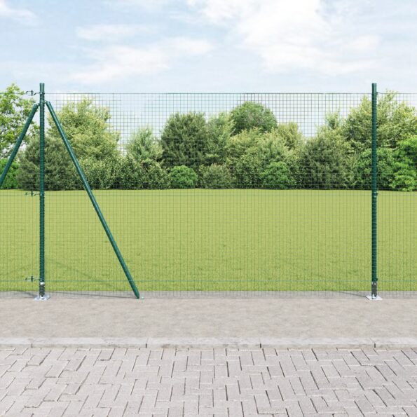 3352446_1.jpg vidaXL Zvárané drôtené oplotenie s 13 stĺpmi s rozšírením Zelené 1.4 x 25 m Oceľ – Obrázok 1