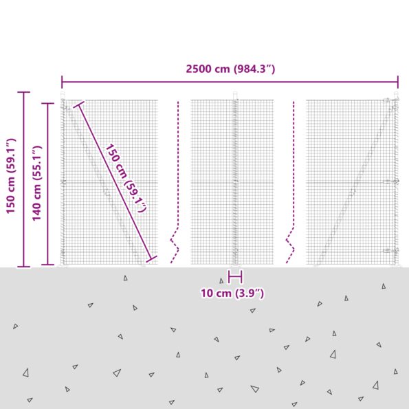 3352446_13.jpg vidaXL Zvárané drôtené oplotenie s 13 stĺpmi s rozšírením Zelené 1.4 x 25 m Oceľ – Obrázok 13