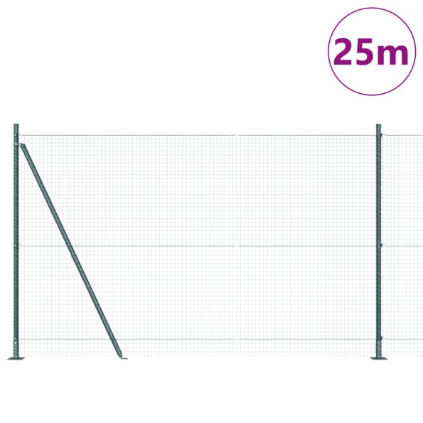 3352446_3.jpg vidaXL Zvárané drôtené oplotenie s 13 stĺpmi s rozšírením Zelené 1.4 x 25 m Oceľ – Obrázok 3