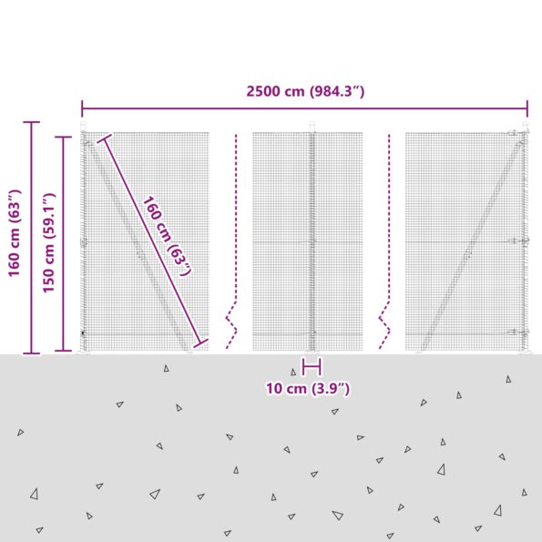 3352448_13.jpg VidaXL zváraný drôtený plot so 13 stĺpmi s drážkou Zelená 1.5x25 m Oceľ – Obrázok 13
