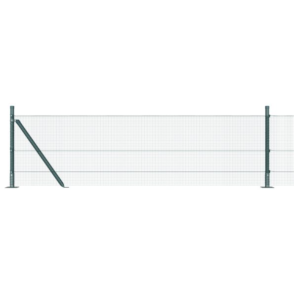 3352454_6.jpg vidaXL Zvárané drôtové ohradzenie s 13 flanskovými stĺpmi zelené 0.4x50 m oceľ – Obrázok 6