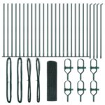 vidaXL zváraný drôtový plot s 13 zúženými stĺpmi Zelený 0.4x50 m Oceľ – Obrázok 2