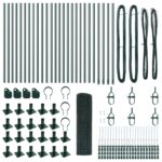 vidaXL Zváraný drôtený plot s 13 prírubovými stĺpmi Zelený 0.8x50 m Oceľ – Obrázok 4