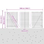 vidaXL zváraný drôtový plot s 13 flángovými stĺpikmi, zelený, 1x50 m, oceľ – Obrázok 13