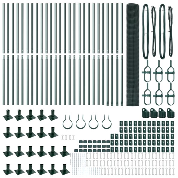 vidaXL Zváraný drôtený plot s 13 snímateľnými stĺpmi Zelená 1.2x50 m Oceľ – Obrázok 4