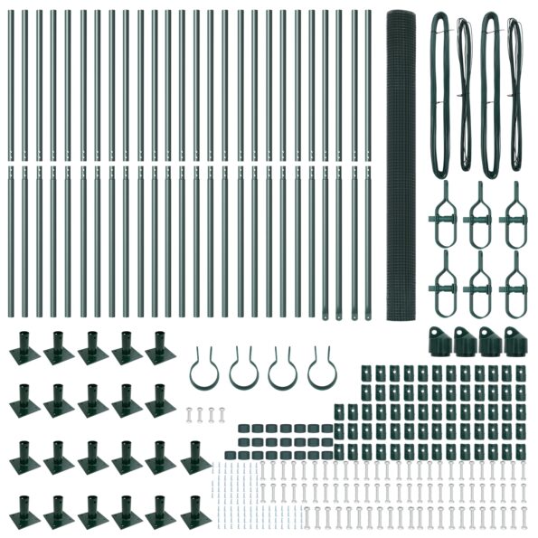 vidaXL zváraný drôtový plot s 13 sklápacími stĺpmi Zelený 1.4x50 m Oceľ – Obrázok 4