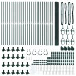 vidaXL zváraný drôtový plot s 13 prírubovými stĺpmi Zelený 1.4x50 m Oceľ – Obrázok 4