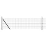 vidaXL zváraný drôtový plot so 7 plochými stĺpmi Sivý 0.4x10 m Oceľ – Obrázok 6