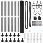 vidaXL Zváraný pletivový plot s 13 sploštenými stĺpmi sivý 1.5x25 m oceľ – Obrázok 4