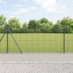 vidaXL Zváraný drôtený plot s 13 fláknutými stĺpikmi Šedý 0.8x50 m Oceľ