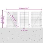 vidaXL zváraný pletivový plot s 13 prírubovými stĺpmi sivý 0.8x50 m oceľ – Obrázok 13