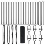 vidaXL zváraný pletivový plot s 13 prírubovými stĺpmi sivý 0.8x50 m oceľ – Obrázok 2