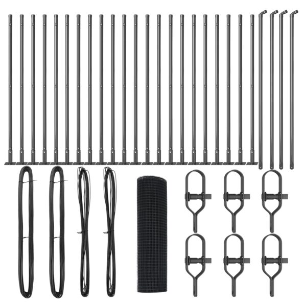 vidaXL zváraný pletivový plot s 13 prírubovými stĺpmi sivý 0.8x50 m oceľ – Obrázok 2