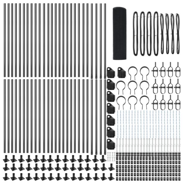 vidaXL zváraný drôtený plot s 7 žľabovými stĺpmi Sivý 0.6x100 m Oceľ – Obrázok 4