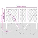 Hexagonálny plot vidaXL Zelený 0,6x10 m Oceľ, Plotové stĺpy vidaXL 7 ks Zelené Ø32 mm 100 cm Galvanizovaná oceľ – Obrázok 12