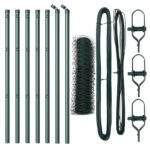 Hexagonálny plot vidaXL Zelený 0,6x10 m Oceľ, Plotové stĺpy vidaXL 7 ks Zelené Ø32 mm 100 cm Galvanizovaná oceľ – Obrázok 2