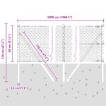 Hexagónová ohrada vidaXL Zelená 0.8x50 m Oceľ, Ohrady vidaXL 13 ks Zelené Ø32 mm 120 cm Pozinkovaná oceľ – Obrázok 12