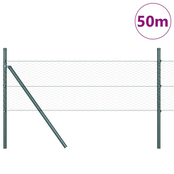 3352705_3.jpg Hexagónová ohrada vidaXL Zelená 0.8x50 m Oceľ, Ohrady vidaXL 13 ks Zelené Ø32 mm 120 cm Pozinkovaná oceľ – Obrázok 3