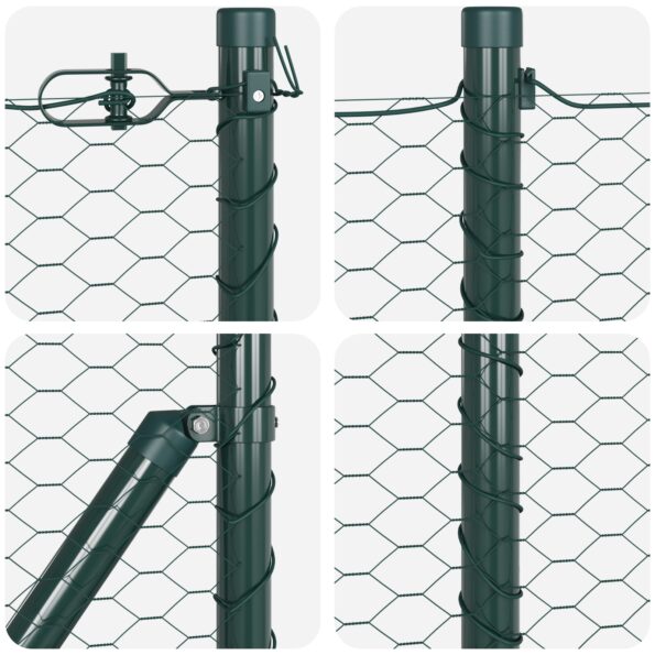 3352705_7.jpg Hexagónová ohrada vidaXL Zelená 0.8x50 m Oceľ, Ohrady vidaXL 13 ks Zelené Ø32 mm 120 cm Pozinkovaná oceľ – Obrázok 7