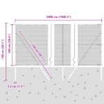 Hexagonálny plot vidaXL Zelený 1x50 m Oceľ, Plotové stĺpiky vidaXL 13 ks Zelené Ø32 mm 150 cm Pozinkovaná oceľ – Obrázok 12