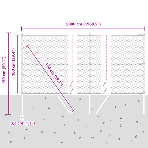 3352711_12.jpg vidaXL Hexagonálne Oplocenie Zelené 1x50 m Oceľ – Obrázok 12