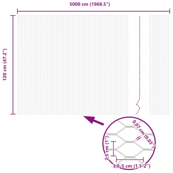 Hexagonálne oplotenie vidaXL Zelené 1.2x50 m Oceľ, Oplotenie vidaXL 13 ks Zelené Ø32 mm 170 cm Pozinkovaná oceľ – Obrázok 13