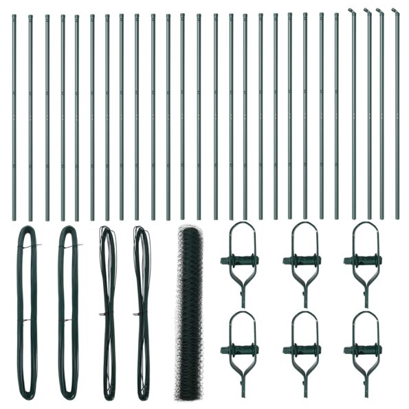 vidaXL Hexagonálny plot Zelený 1.2x50 m Oceľ – Obrázok 2