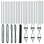 vidaXL Hexagónový plot Zelený 1.4x50 m Oceľ – Obrázok 2