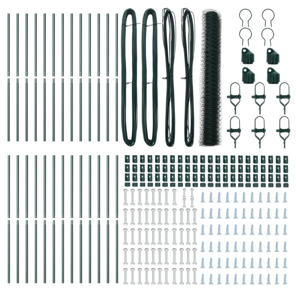 vidaXL Hexagónový plot Zelený 1.4x50 m Oceľ – Obrázok 4