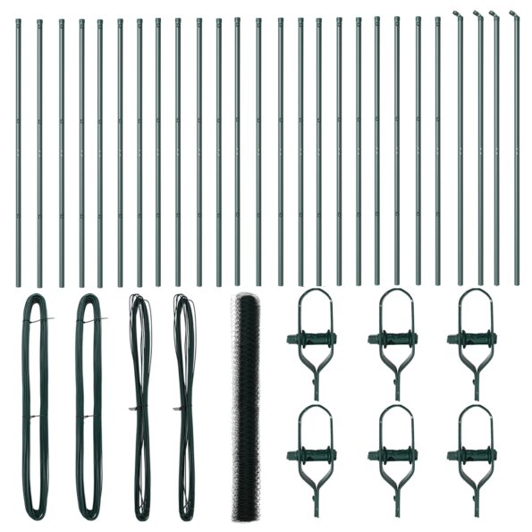 vidaXL Hexagonálne oplotenie Zelené 1,5x50 m Oceľ – Obrázok 2