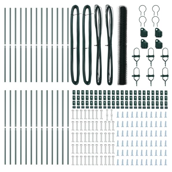 vidaXL Hexagonálne oplotenie Zelené 1,5x50 m Oceľ – Obrázok 4