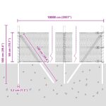 Hexagónová ohrada vidaXL Zelená 0,5x100 m Oceľ, Stĺpiky životného štýlu vidaXL 13 ks Zelené Ø32 mm 100 cm Pozinkovaná oceľ – Obrázok 12