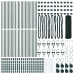 Hexagónová ohrada vidaXL Zelená 0,5x100 m Oceľ, Stĺpiky životného štýlu vidaXL 13 ks Zelené Ø32 mm 100 cm Pozinkovaná oceľ – Obrázok 4