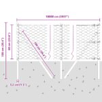 Hexagonový plot vidaXL Zelený 0.6x100 m Oceľ, Plotové stĺpiky vidaXL 13 ks Zelené Ø32 mm 100 cm Pozinkovaná oceľ – Obrázok 12